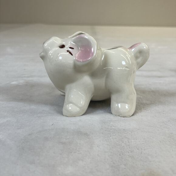 Vintage Ceramic Pig & Elephant Planters Kitsch Super Cute 4in x 3.5in Bnft Chrty - Picture 12 of 16